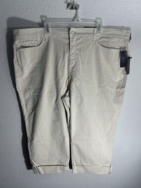 NWT Not Your Daughter's Jeans NYDJ Audrey in Clay Beige Stretch Ankle Jeans 24W